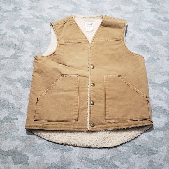 Vintage Saddle King Western Vest Mens Medium Tan Pockets Sleeveless Western Wear - Picture 1 of 10